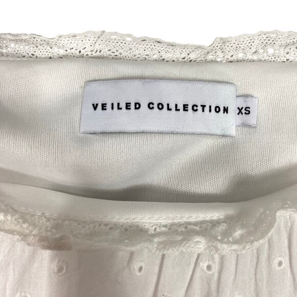 Veiled Collection White Eyelet Long Sleeve Maxi Dress Size XS - Picture 5 of 12